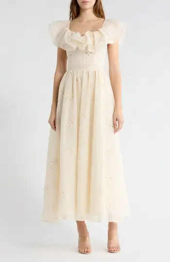 Miley Ruffle Cap Sleeve Maxi Dress | Nordstrom Rack