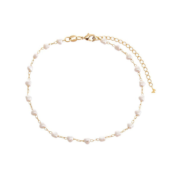 Multi Pearl Beaded Chain Anklet | Adina Eden