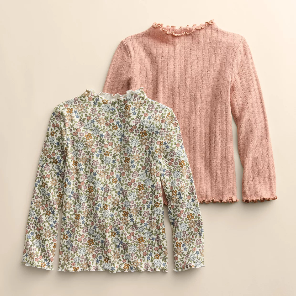 Baby & Toddler Little Co. by Lauren Conrad 2-Pack Lettuce Edge Mock Neck Tops | Kohl's