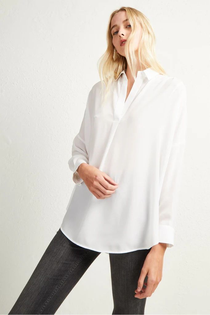 Rhodes Crepe Pop Over Shirt | French Connection (US)