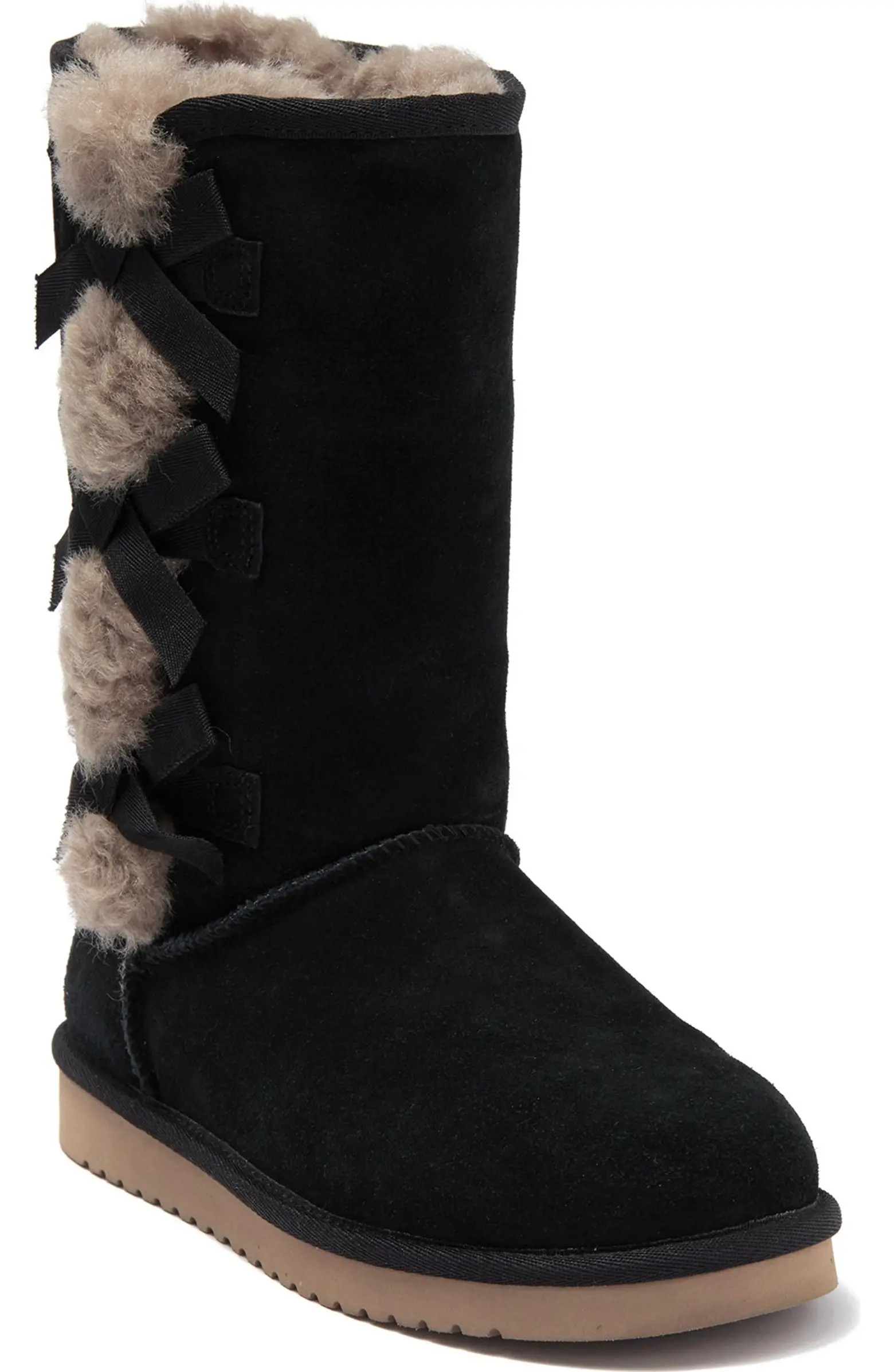 Victoria Tall Genuine Dyed Shearling Trim & Faux Fur Boot (Women) | Nordstrom Rack