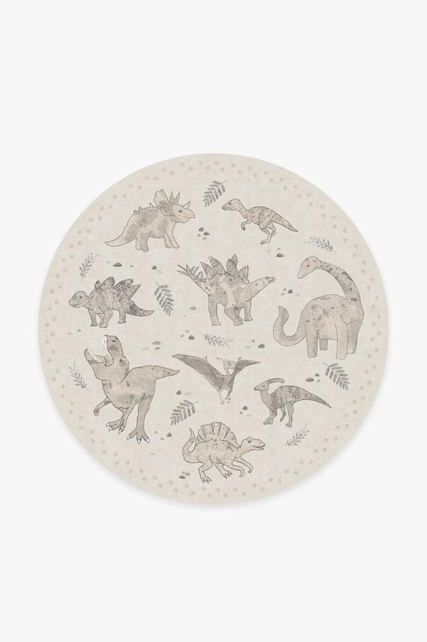 Dinosaur Parade Warm Grey Rug | Ruggable