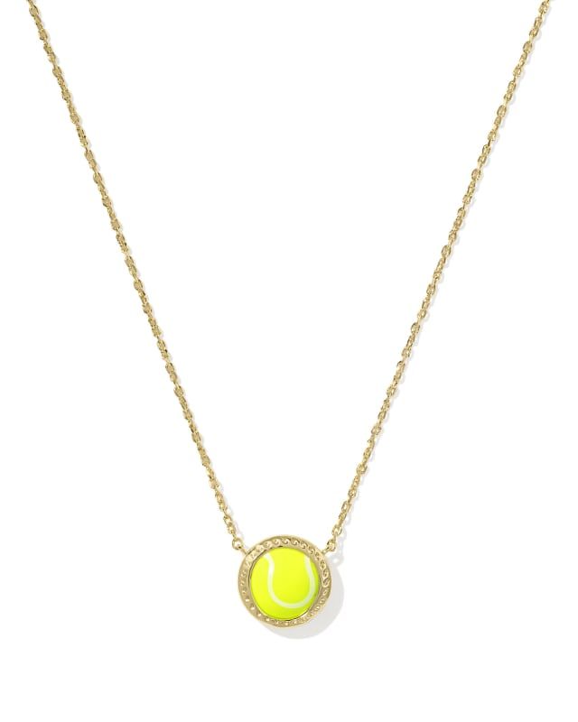 Tennis Gold Short Pendant Necklace in Chartreuse Magnesite | Kendra Scott
