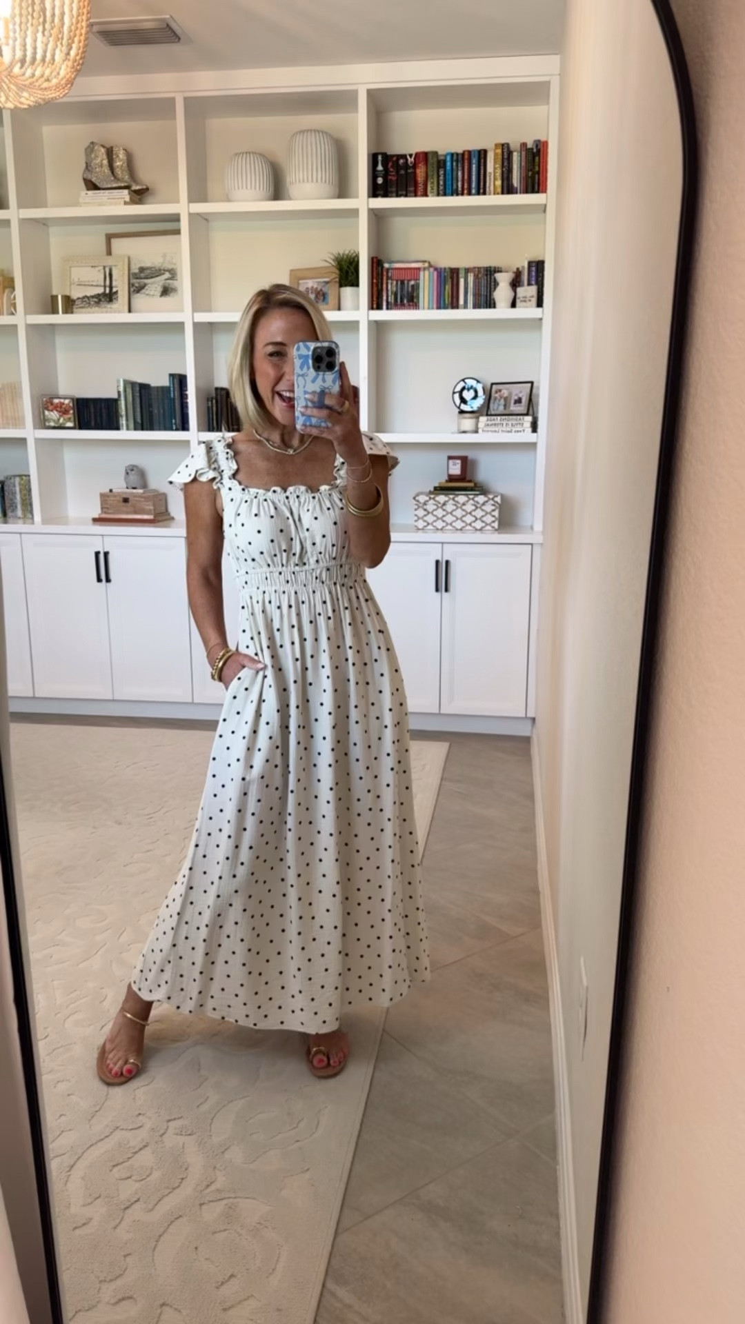 Target - unboxing & style * Polka Dot Modern Gauze Femme Ruched Maxi Dress - size XS. $35. 2 colors. 

 

#LTKSeasonal #LTKOver40