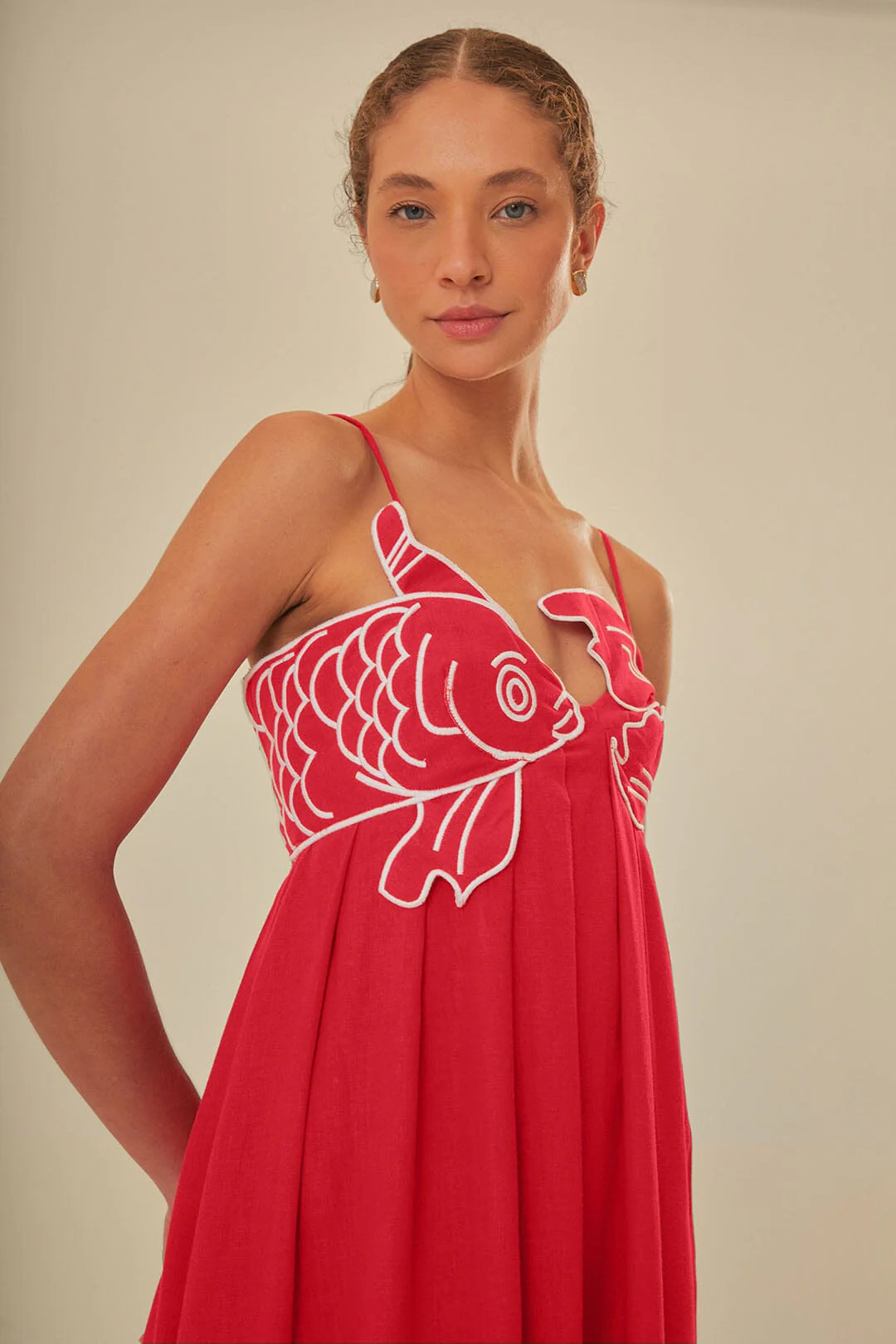 Red Fish Top Maxi Dress | FarmRio (US)
