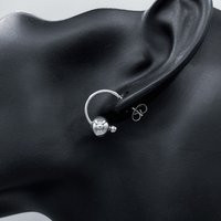 Mini Ball Bead Silver Hoop Tiny Earrings Stainless Steel Blob Hypoallergenic Everyday Stack Layer Pa | Etsy (US)