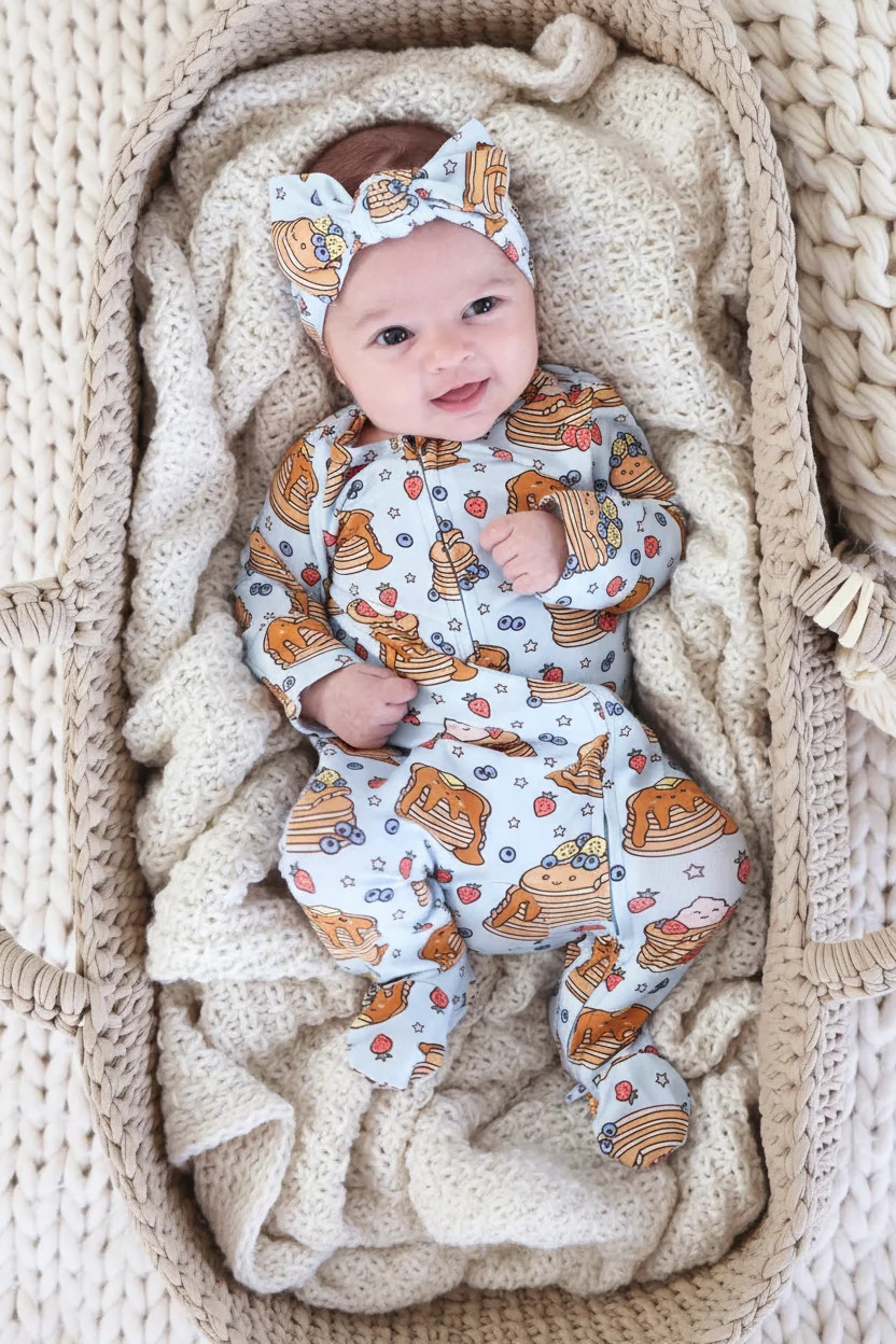 Brunch Buddies Zipper Footie | Caden Lane