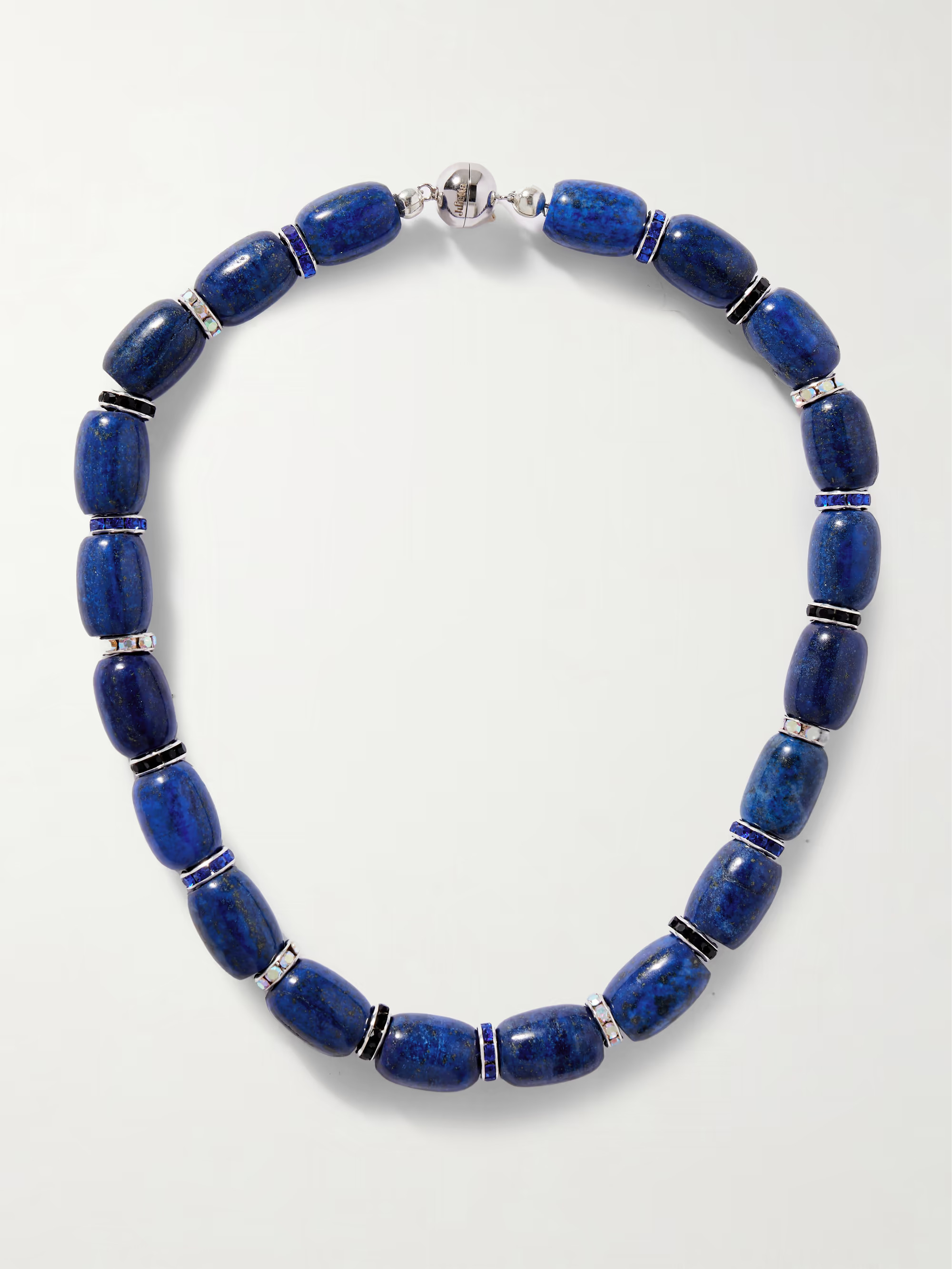 Donna rhodium-plated, lapis lazuli, crystal and enamel necklace | NET-A-PORTER (US)