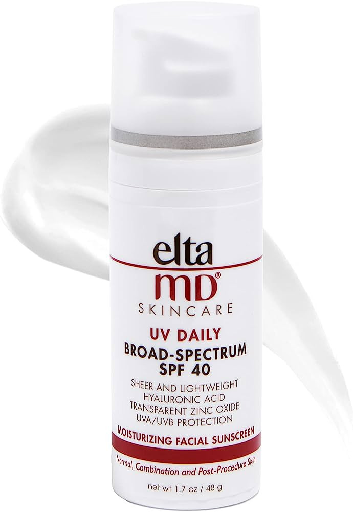 EltaMD UV Daily Face Sunscreen with Zinc Oxide, SPF 40 Facial Sunscreen, Helps Hydrate Skin and D... | Amazon (US)