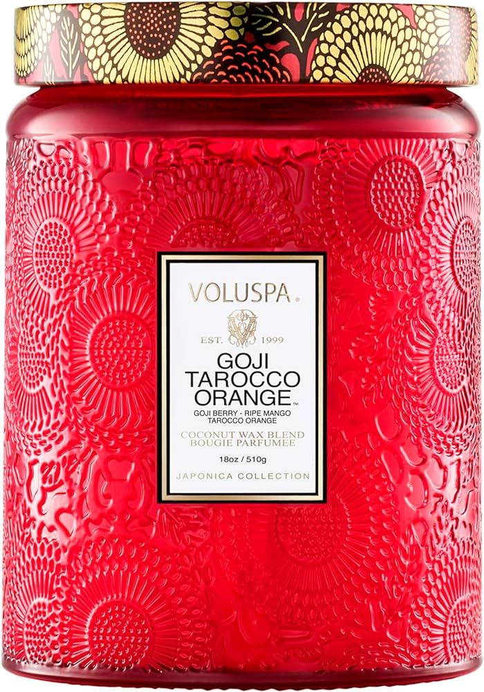 Voluspa Goji Tarocco Orange, Large Candle Jar, 18 oz, 100 Hour Burn Time, All Natural Wicks and C... | Amazon (US)