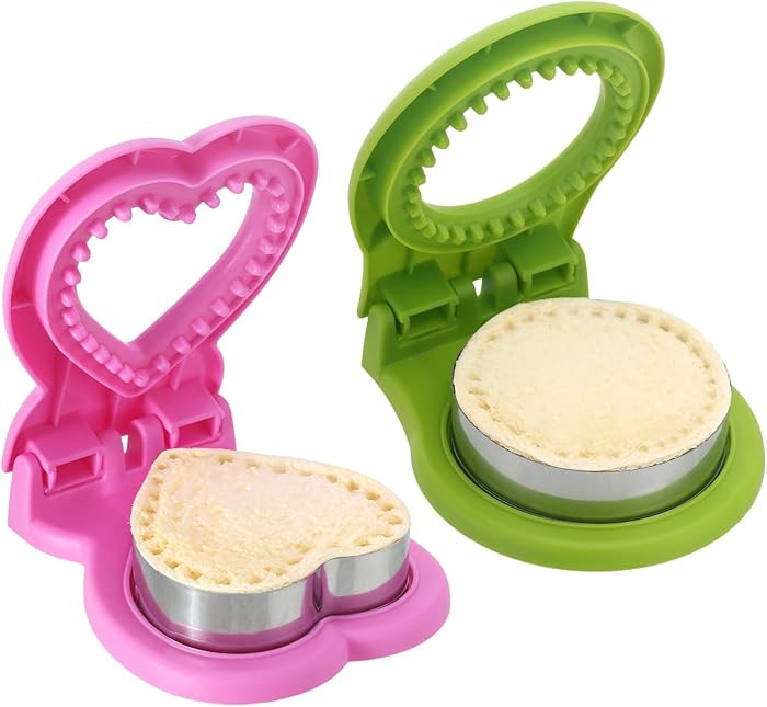 Uncrustable Sandwich Cutter for Kids Lunch,2-Pack Sandwich Cutter Circle& Heart Shape Cutter & Se... | Amazon (US)