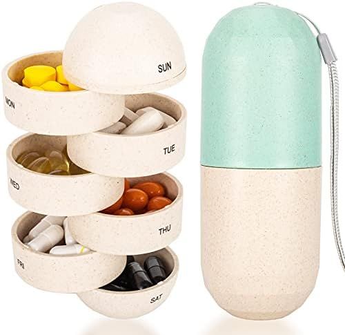Cute Pill Organizer 7 Day, Weekly Pill Cases Box Waterproof MoistureProof,Travel Weekly Pill Box ... | Amazon (US)