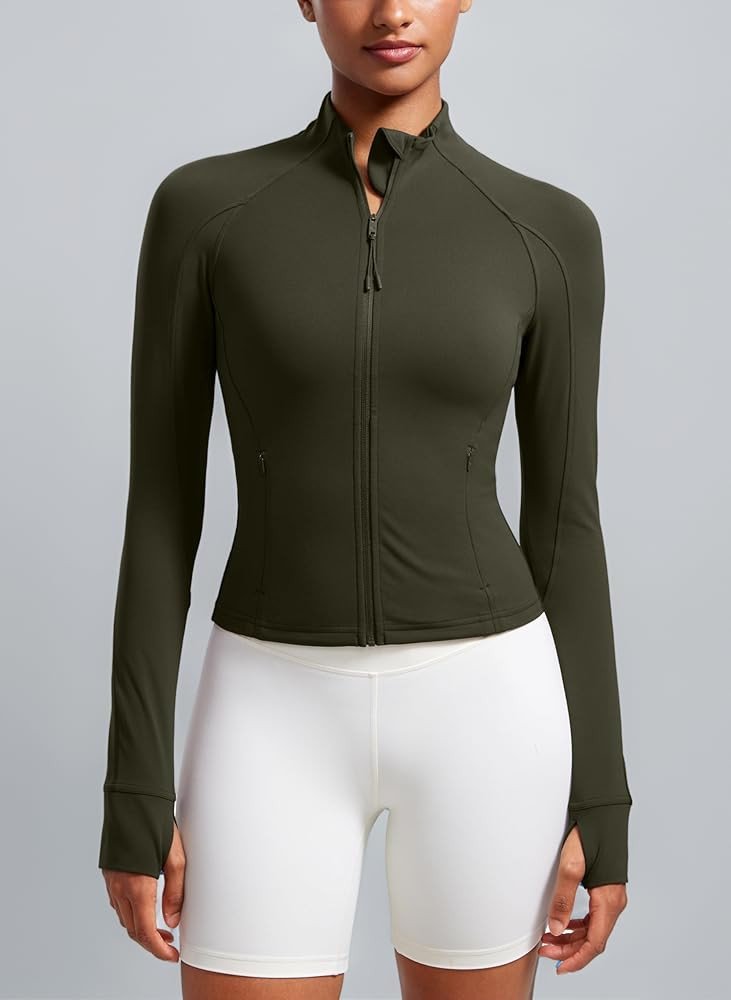 CRZ YOGA Women's Butterluxe Full Zip Running Jacket Pockets Outdoor Sports Cropped Jackets Gym Lo... | Amazon (UK)