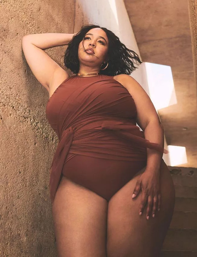 Gabi Fresh Swim x ELOQUII Wrap Detail Mesh Swimsuit | Eloquii