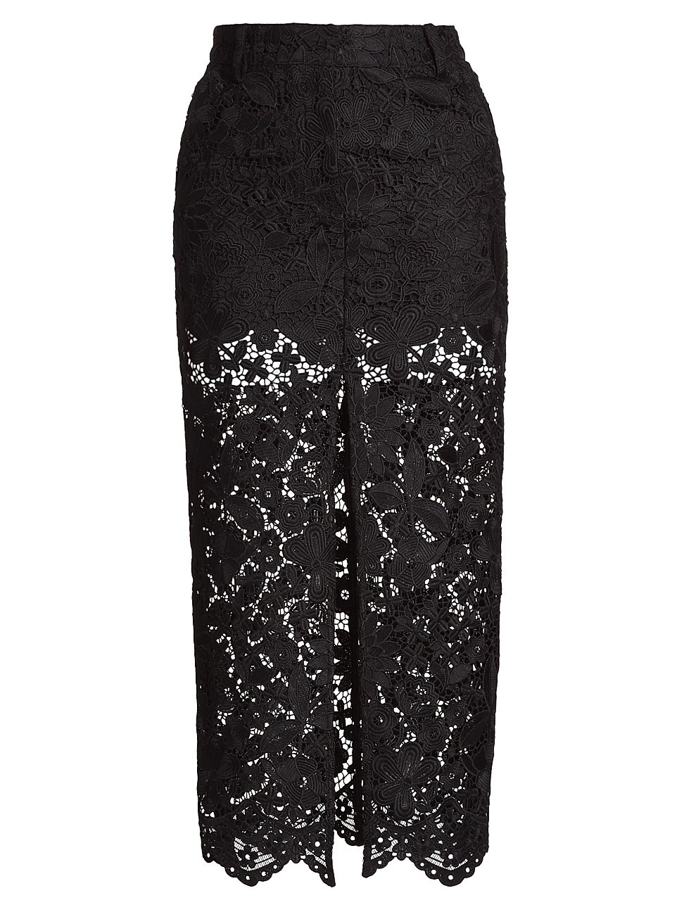 Women's Medina Guipure Lace Midi-Skirt - Black - Size 0 | Saks Fifth Avenue