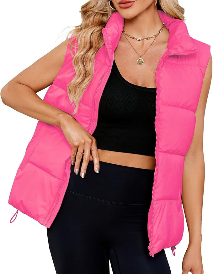 Century Star Puffer Vest for Women's Outerwear Vests Puffy Oversized 2024 Quilted Vest Tops Jacke... | Amazon (US)