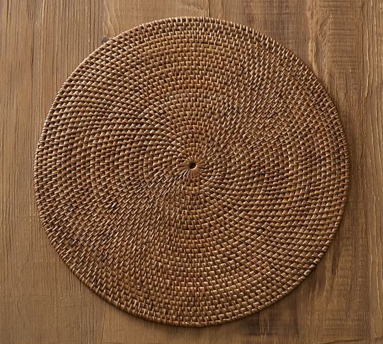 Tava Handwoven Rattan Round Placemats | Pottery Barn (US)