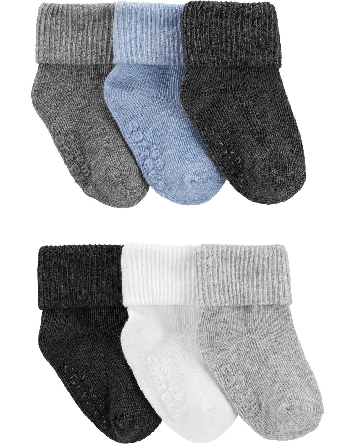Multi Baby 6-Pack Foldover Cuff Socks | carters.com | Carter's