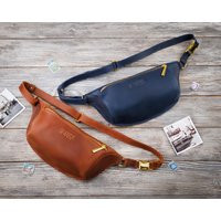 Leather Fanny Pack For Woman - Personalized Fanny Pack Shoulder Bag Bag Men Gift For Women Travel | Etsy (US)