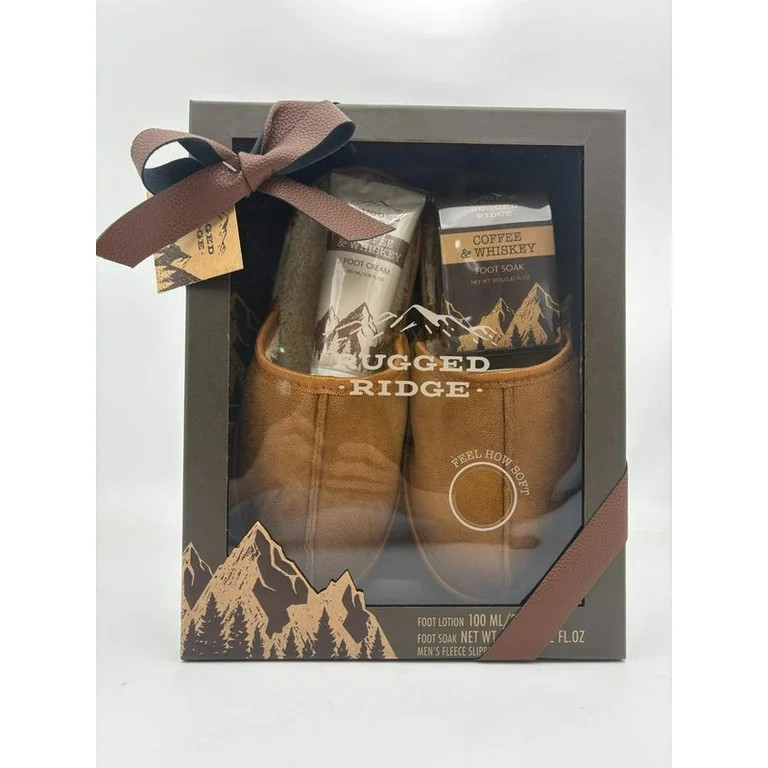 Rugged Ridge Men’s 3pc Foot Care Slipper Gift Set with Coffee & Whiskey Foot Cream & Soak | Walmart (US)