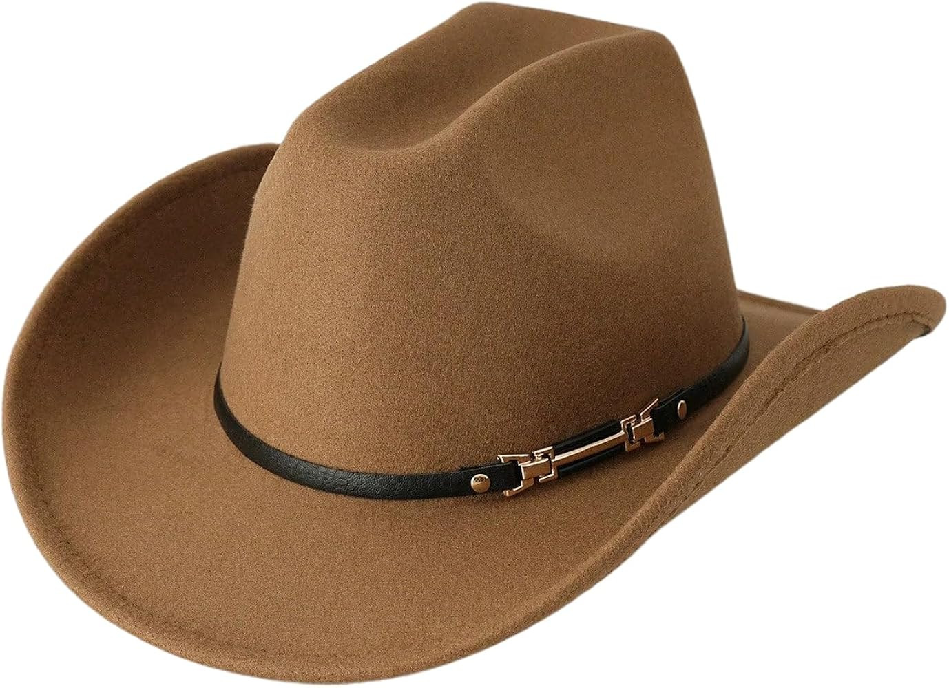 Women's Cowboy Hat Wide Brim Rodeo Western Cowgirl Hat Country Concert Outfits | Amazon (US)