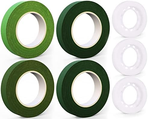 GLAMFIELDS 7 Rolls 1/2"Floral Tapes, Clear Floral Tape, Flower Tape for Bouquet Stem Wrap,Green Flor | Amazon (US)
