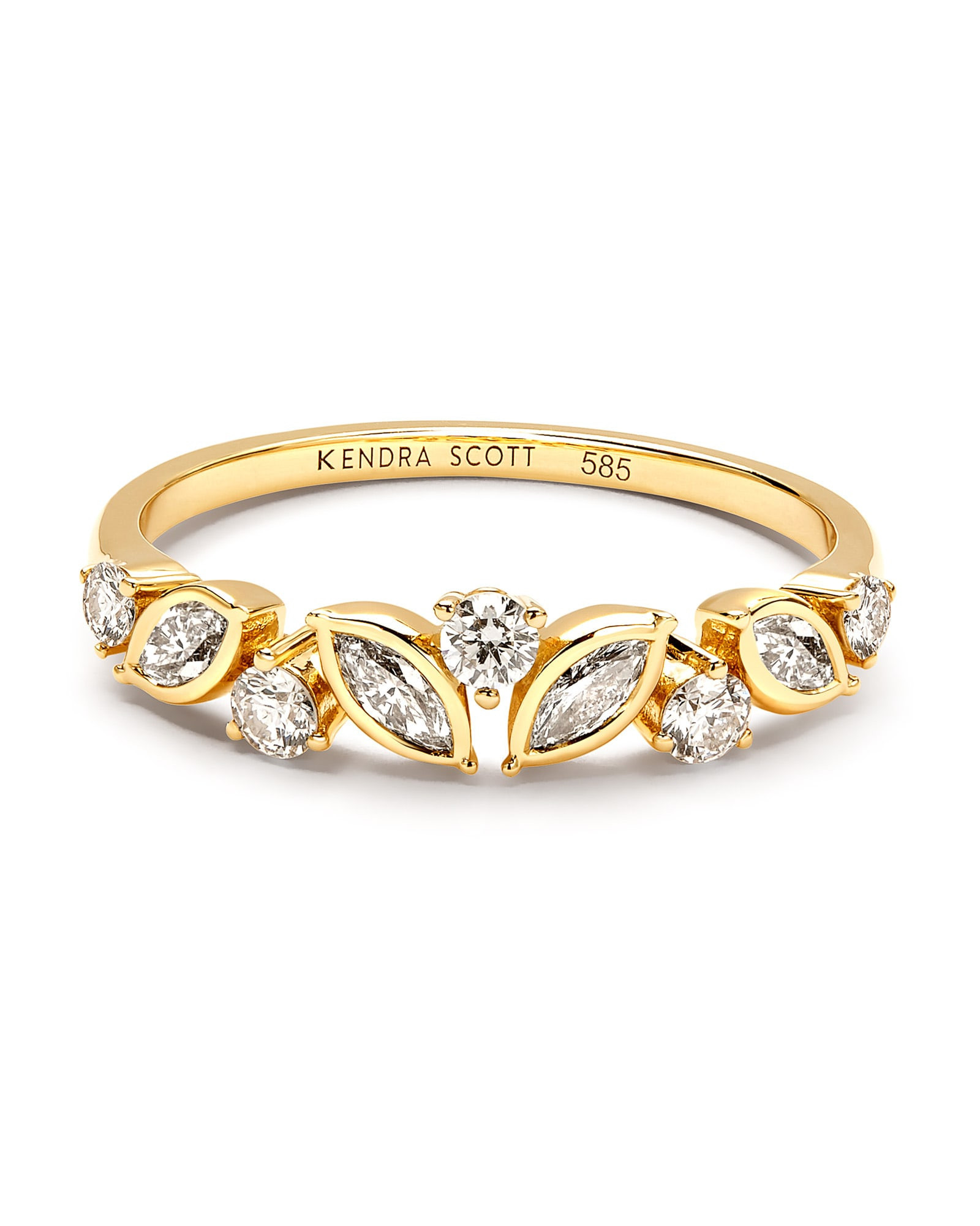 Kendra Scott 0.54 ct Becca 14k Yellow Gold Band Ring in White Diamond | Diamonds | Size 5 | Kendra Scott