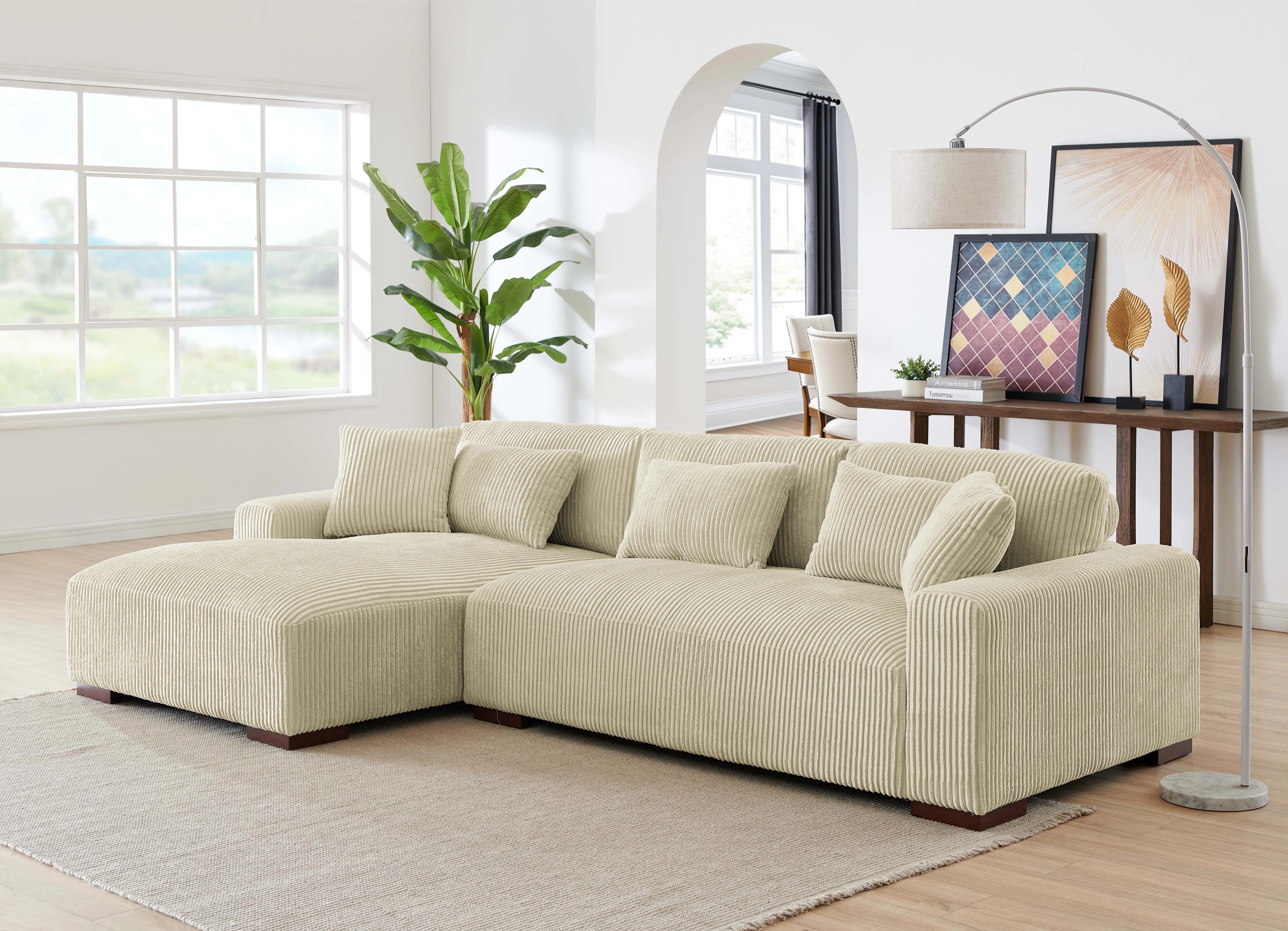 Wade Logan® Asyiah 114.5" Wide Microfiber Sofa & Chaise & Reviews | Wayfair | Wayfair North America
