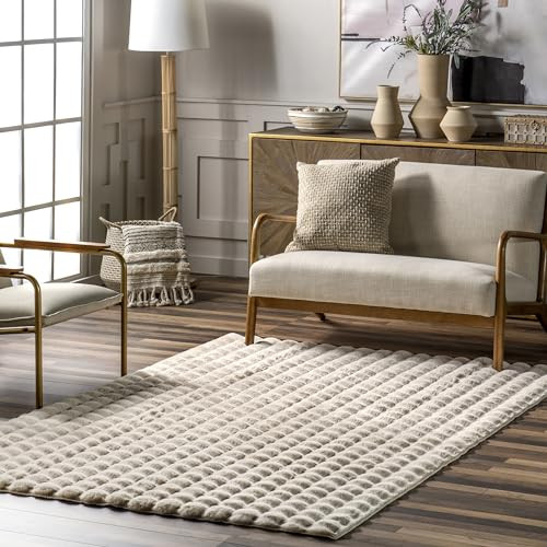 nuLOOM 8' x 10' Shag Area Rug for Living Room Bedroom Kids Room Nursery Jeni Beige | Amazon (US)