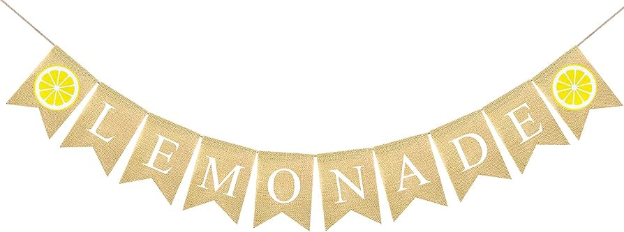 Lemonade Burlap Banner Rustic Lemon Stand Party Supplies, Garland Lemon Theme Baby Shower Birthda... | Amazon (US)