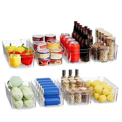 8 Pack Clear Fridge Organizer, Refrigerator Organizer Bins With Handle, Freezer, Kitchen Cabinet, Pantry Organization, BPA Free Fridge Organizers, 12. | Wayfair North America