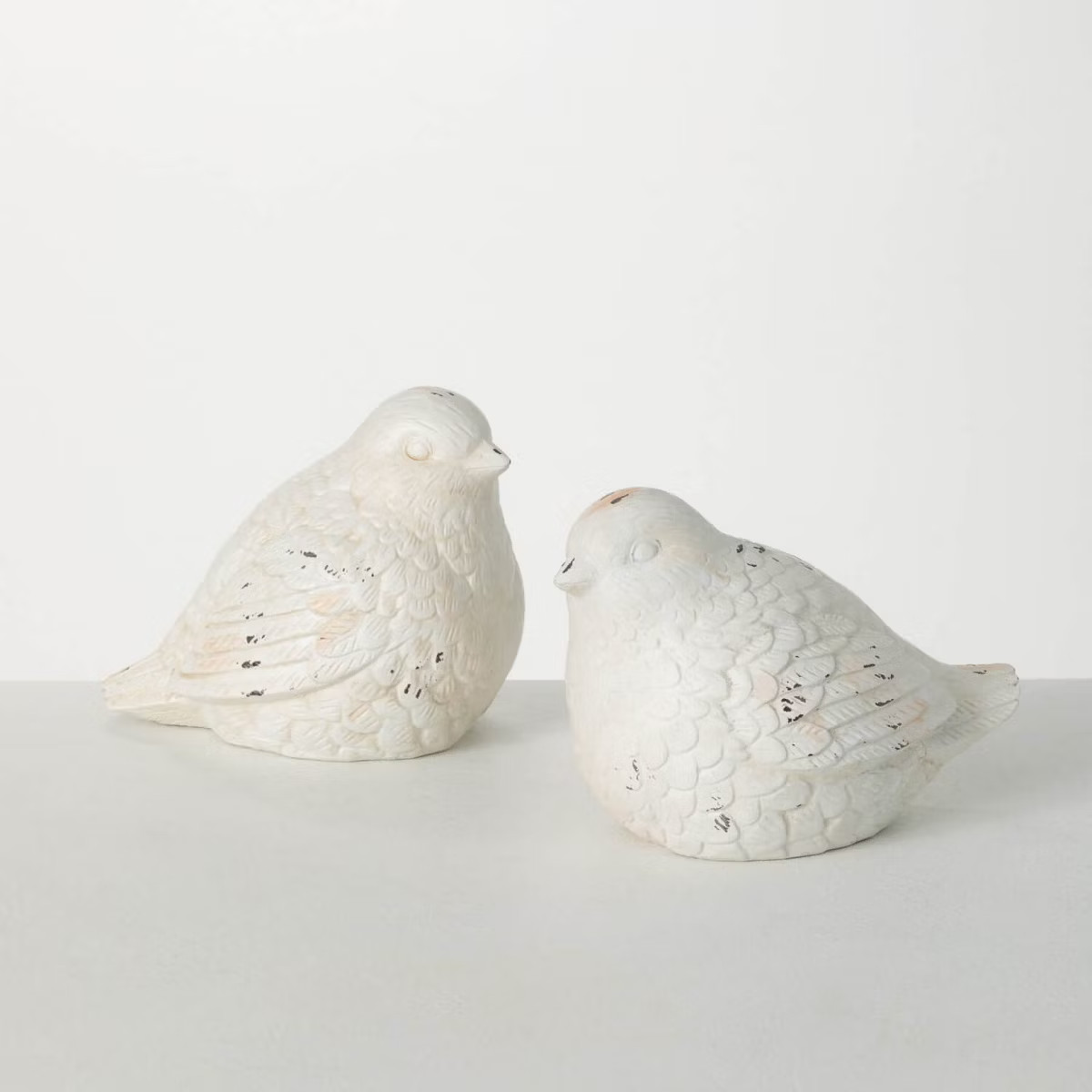 Sullivans Whitewashed Bird Figurine Set of 2  5"H Off-White | Target