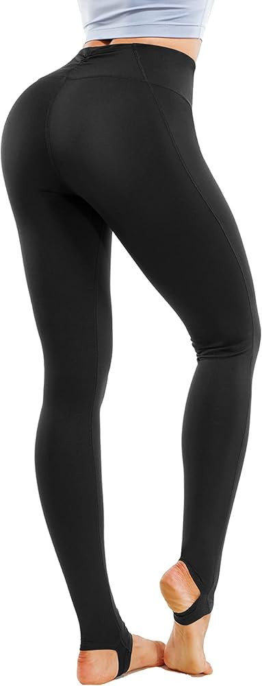 LEINIDINA Women's Stirrup Leggings High Waist Yoga Pants for Women Pocket Extra Long Over The Heel L | Amazon (US)