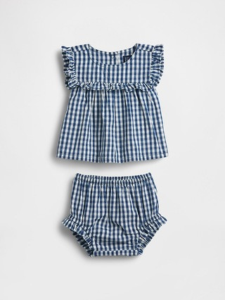 Baby Gingham Denim Ruffle Outfit Set | Gap (US)