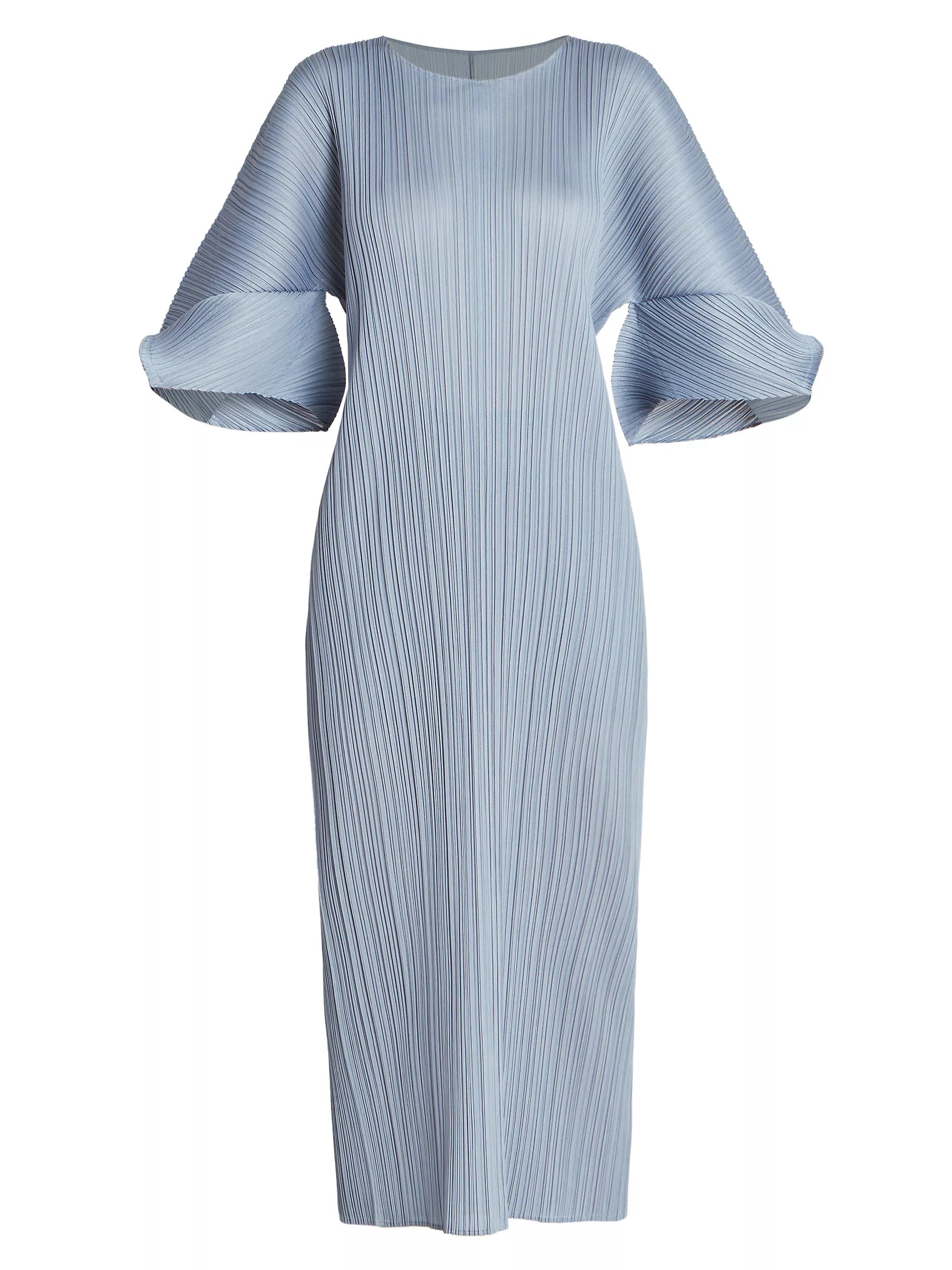 Short-Sleeve Plissé-Pleated Midi-Dress | Saks Fifth Avenue