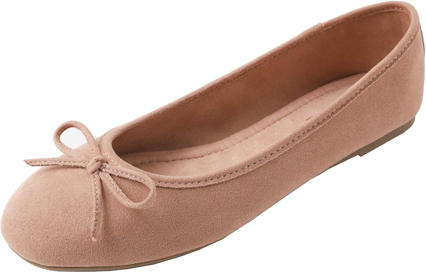 FEVERSOLE Women's Ultra Soft Colorful Memory Foam Cushioned Faux Suede Home Ballet Flats | Amazon (US)