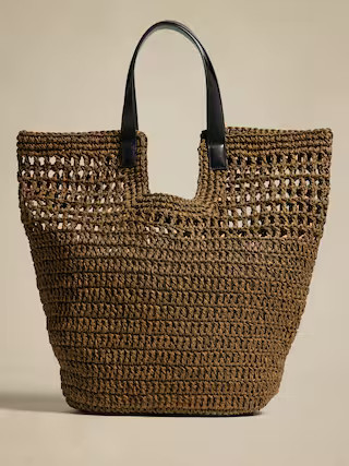 Paper Straw Shopper Tote | Banana Republic Factory