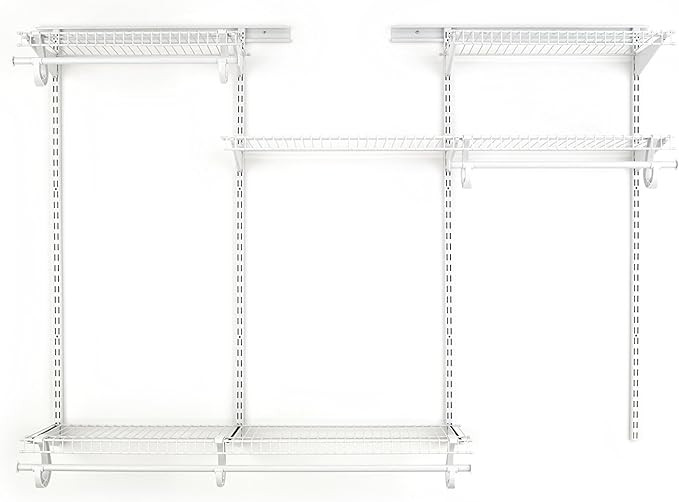 ClosetMaid 8808 ShelfTrack Adjustable Closet Organizer Kit, White, 4' to 6' | Amazon (US)