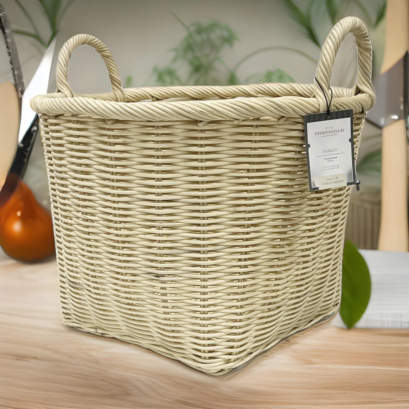 Medium Rattan Basket with Handles - Threshold™ des | Walmart (US)
