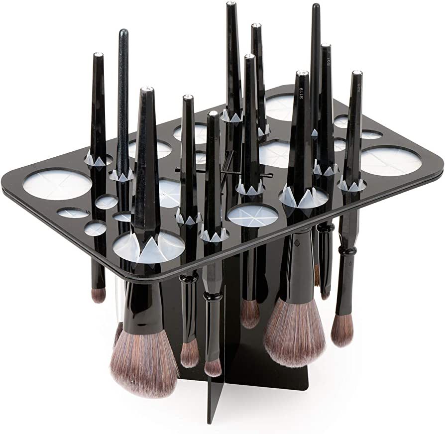 Luckyiren Makeup Brushes Drying Rack, Brushes Dryer, Collapsible 28 Slot Acrylic Brush Holder Sta... | Amazon (US)