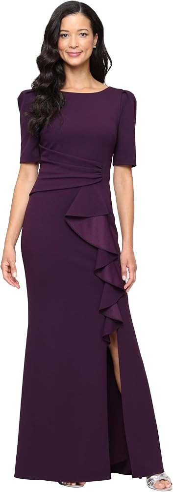 Alex Evenings Women's Stretch Crepe Dress with Puff Shoulder Elbow Sleeves, Tucked Waist Detail a... | Amazon (US)