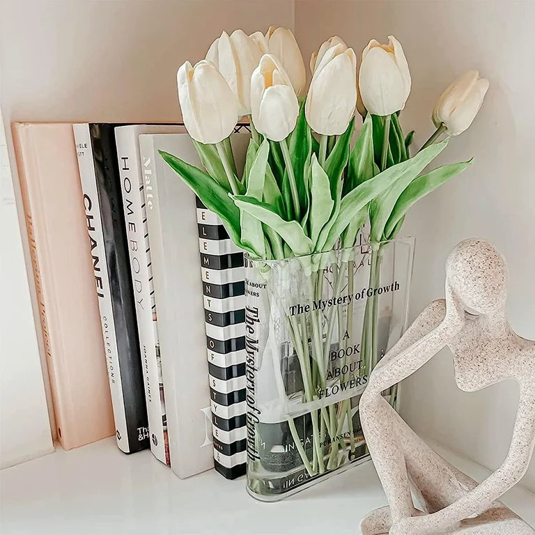 Puransen Book Vase for Flowers, Acrylic Clear Book Flower Vase, A Book About Flowers Vase, Unique... | Walmart (US)