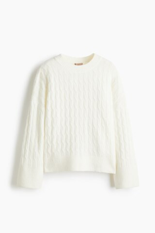 H & M - Cable-Knit Sweater - White | H&M (US + CA)
