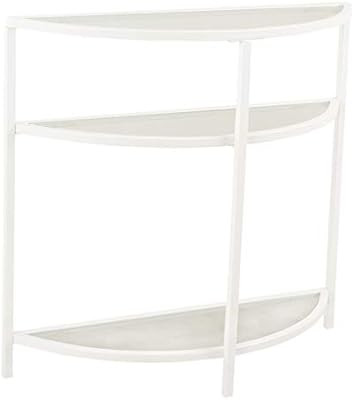 Spatial Order Half-Moon Modern Metal and Glass Accent Table, White | Amazon (US)