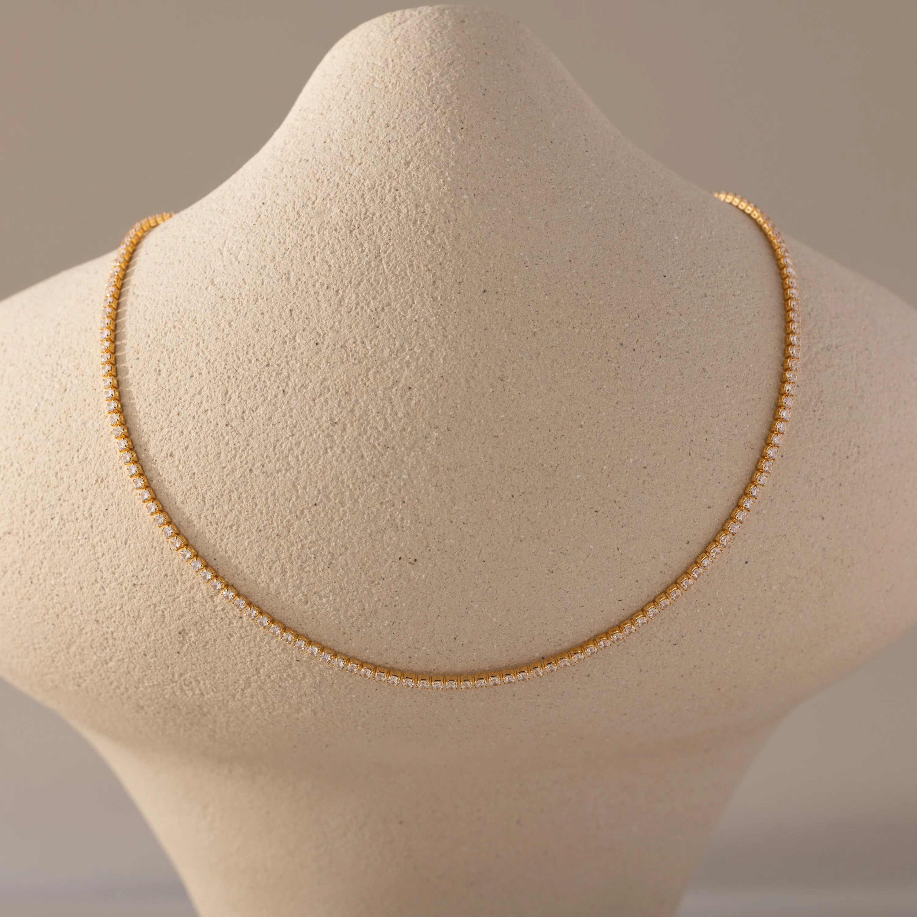 Dainty Diamond Tennis Choker Necklace in 18K Gold | Caitlyn Minimalist | Caitlyn Minimalist