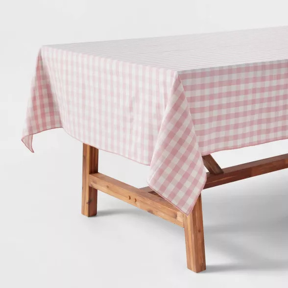 Cotton Gingham Tablecloth Pink - Threshold™ | Target