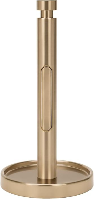 Ivilon Countertop Paper Towel Holder - Weighted Heavy Duty Steel Stand with Non-Slip Base for a Steady One-Handed One Sheet Tear - Fits All Rolls - Warm Gold | Amazon (US)