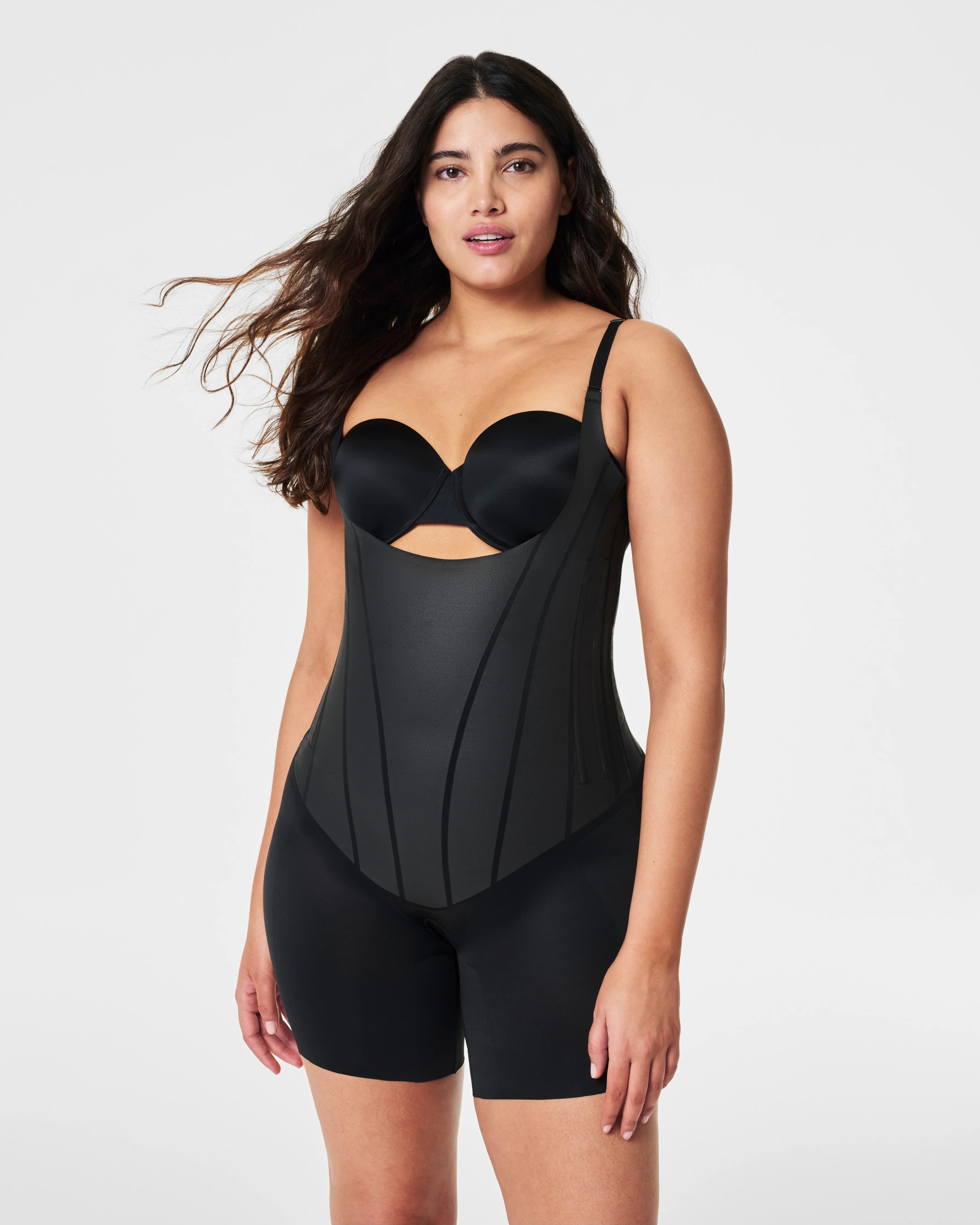 SPANXsculpt™ TotalContour Open-Bust Mid-Thigh Bodysuit | Spanx