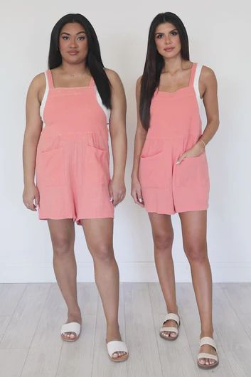 She's Not Like The Others Burnt Orange Gauze Romper | Pink Lily