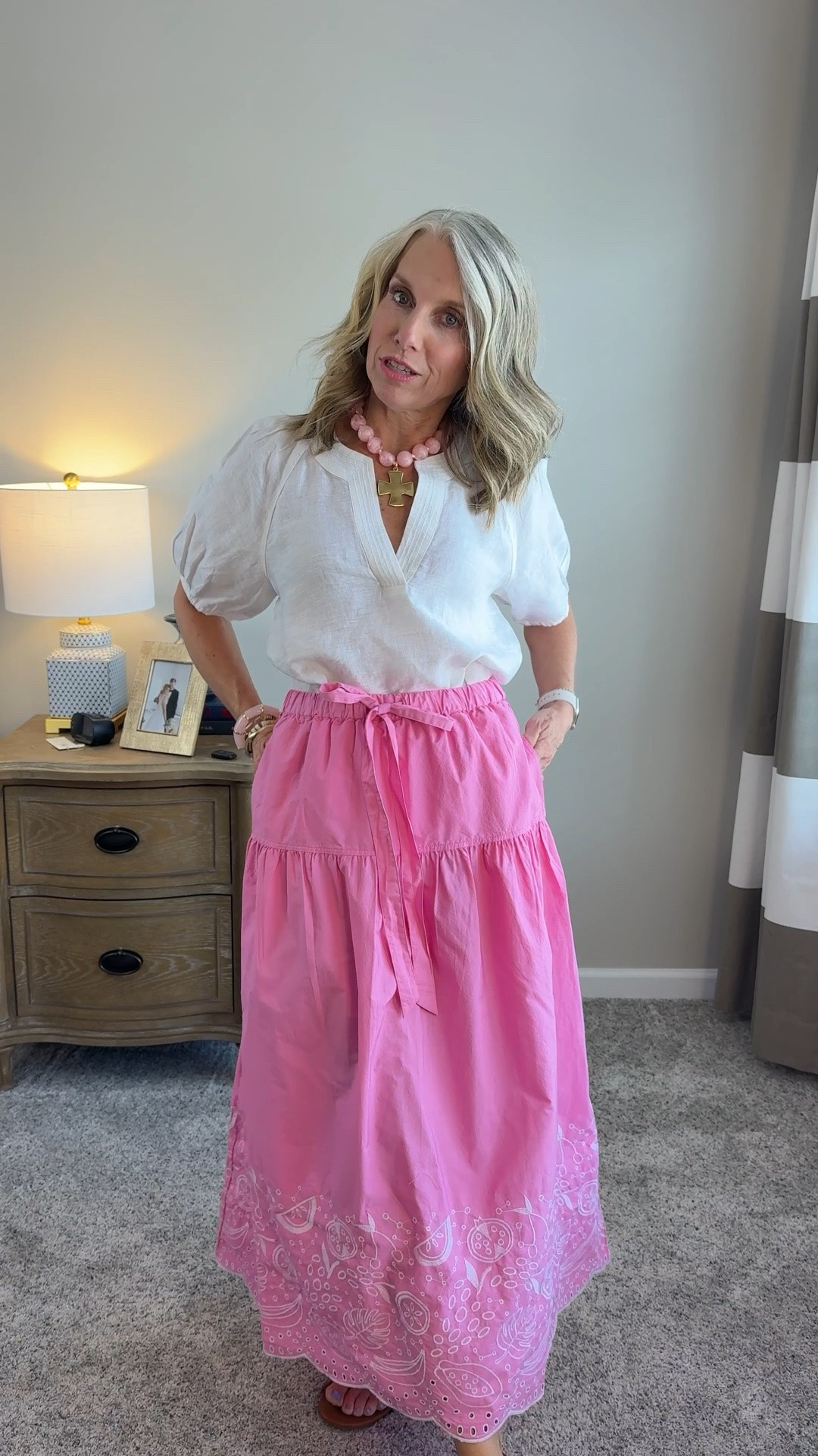 This is the cutest skirt and under $35. Added a linen blouse from Chicos that’s so light and perfectly summer. Wearing XS and 00 in top

#LTKgrwm #LTKootd #LTKOver40